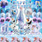 DLLFFB El-sa Geburtstagsparty Deko, Diverse Froze Geburtstagsdeko Luftballon, Froze Party Deko Mädchen Set, Hübsch Eiskönigin Geburtstagsdeko Snowman Szenen (El-sa Deko Geburtstag)