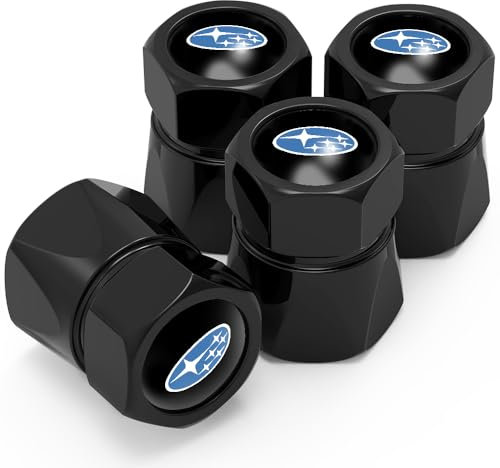 Auto Ventilkappen, Reifen Ventilkappen für Subaru BRZ 2015-up Subaru Legacy Outback XV Crosstrek 16-up WRX STi, Autoventil Kappe, Auto Zubehör, Schwarz