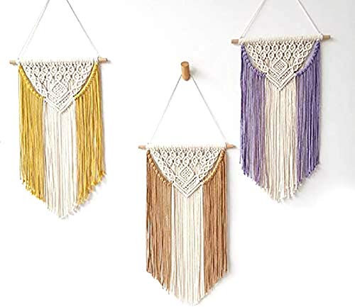 SameeHome 3 StüCk Boho Makramee Wand Behang - SchöNe Haus Dekorative Wand Kunst Makramee Wand Teppiche für die Wohnung, Schlafsaal