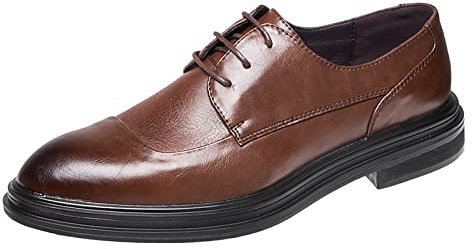 Herren Business Hochzeitsschuhe Leicht Bequem Mode Elegant Klassischer Schnürhalbschuhe Rutschfest Modische Halbschuhen Schwarz Spitzem Zehenbereich Oxford Schuhe Lederschuhe 40-45