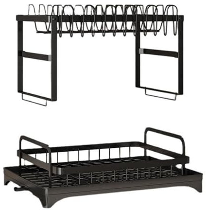 Escurre Platos Rejilla de drenaje extraíble for el hogar, cómoda bandeja de drenaje extraíble, estante for platos, soporte for utensilios de cocina for varios utensilios de cocina Escurridor de Platos