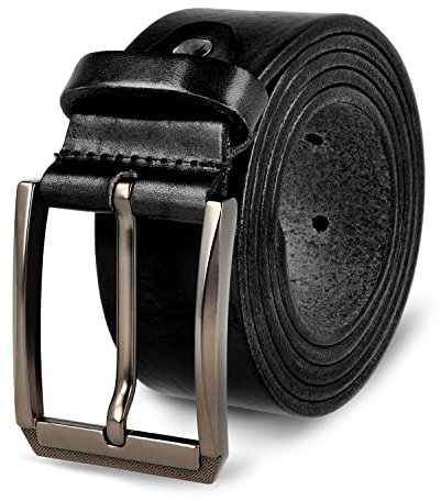 Cartvelli Premium Ledergürtel Herren Schwarz 130cm Made in Germany mit Geschenkbox Echt-Leder Herrengürtel Vollleder Jeansgürtel Leder Gürtel 38mm Anzug jeans chino pants LordM22s-130