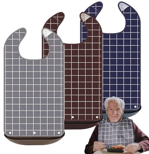 GRKJGytech Lätzchen für Erwachsene, 3 StÜck Wasserdichte Schlabberlatz Essensschutz