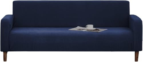 Delindo Lifestyle Sofabezug Corn Fleece, Cord Sofa Überzug, samtweicher 3 Sitzer, blau, 190-230 cm