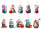 Dmnnlp 10 Stück Weihnachtsbaum Katzen Anhänger, 2D Acryl Weihnachtsdeko Katze, Lustig Weihnachtsbaumschmuck,WeihnachtsanhäNger Deko für Weihnachtsfeier, Christbaumschmuck