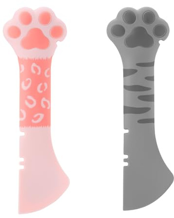 2stk Hunde Katzenfutter Löffel, Silikon Dosenöffner für Tierfutter Pfotenlöffel für Hunde und Katzenlöffel für Nassfutter Futterdosen Löffel Dosenlöffel Nassfutter für Hunde (Rosa und Schwarz)
