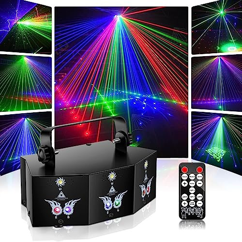 Erreyht Disco Lights, Party Light with 9 RGB LED, DJ Light with Sound Activated Strobe Light Effect, Suitable for Party, Club, Wedding, Christmas, Bar, Birthday, Outdoor