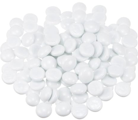 QUARKZMAN Perlas de Vidrio para Chimeneas, Canicas Redondas de Vidrio, Guijarros, Piedras Reflectantes para Rellenar Jarrones para Acuarios, 1000G/2.2Lbs, Blanco
