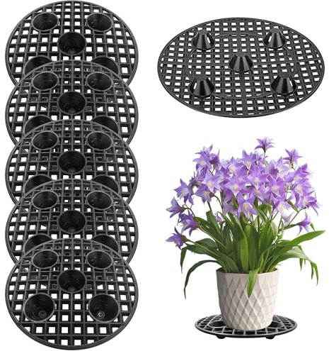 Zevmi 6er-Pack Topfheber auf Pflanzenebene: Topfaufzüge für Pflanzen 20 cm Kunststoff Blumentopfgitter zur Vermeidung von Fäulnis und Schäden für Pflanzen im Innen- und Außenbereich