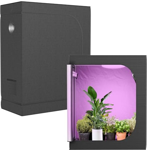 SUBTLETY 120x60x150cm Grow Zelt Komplettset Indoor Growschrank für Homegrow Lichtdicht Pflanzzelt Gewächshaus Box mit Sichtfenster & Zubehörkanal Zuchtzelte für Hydrokulturen Anzucht Gemüse Blumen