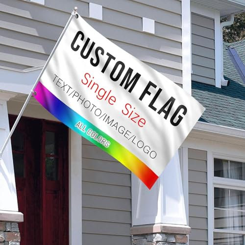 Personalisierte Flagge, Fahne Selbst Gestalten 3 x 5 Ft, Fügen Sie Ihr eigenes Bild Text Logo, Personalisierte Dekoration für Garten Camping Yard Schlafsäle Schlafzimmer Clubs Konzerte