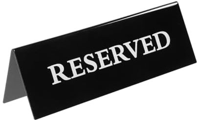 UKCOCO Dreieckskarte Tischschild Reserviert Stuhlreservierungsschilder Hochzeitstischdekor Tisch Reservierte Schilder Sitzplatz-tags Für Hochzeiten Sitzschild Black Acryl