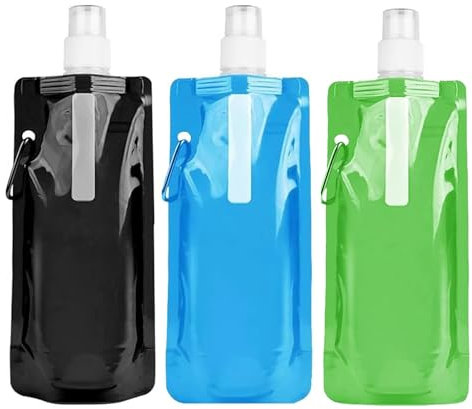 Botella Plegable 500ML,3 PCS Soft Flask,Botella de Hidratación Running, Libre de BPA, Reutilizables,para Ciclismo, Deportes al aire libre