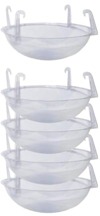 Qianly 5Pcs Clear Plant Saucers with Hook Spherical Plant Holder Hanging Basket Drip Pans