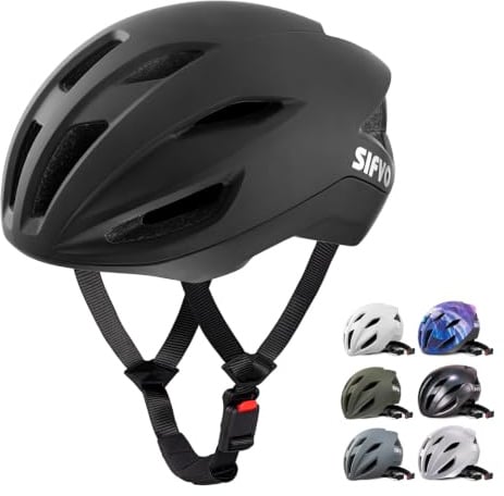 SIFVO Rennrad Helm, Fahrradhelm Erwachsene mit Magnetschnalle verstellbar 56-61cm, Leichter Helm Fahrrad für Herren und Damen Rennradhelm