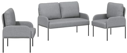 vidaXL Sofagarnituren 3 pcs Hellgrau 115 x 56 x 80 cm Sperrholz, Wohnzimmer, Modern, Minimalistisches Design, Beigelicht, Offener Raum, Stylische Möbel, Funktionale Dekoration, Warme Atmosphäre