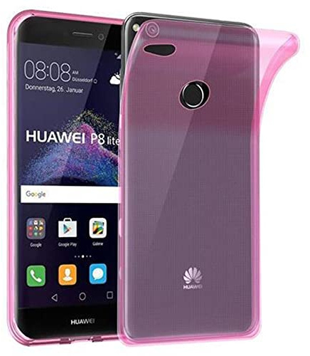 Cadorabo Hülle kompatibel mit Huawei P8 LITE 2017 P9 LITE 2017 Schutzhülle TPU Silikon Case Slim Design Slim Kratzfest Gummi mit Rundumschutz Case Hülle für Huawei P8 LITE 2017 P9 LITE 2017 in Pink