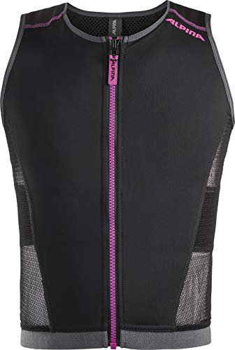 ALPINA JSP 3.0 JUNIOR VEST - Flexibler, Atmungsaktiver & Individuell Einstellbarer Rückenprotektor Für Kinder, black-pink, 116-122