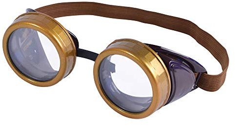Bristol Novelty BA248 Steampunk Steam-Punk-Brille, Unisex-Erwachsene, Einfarbig, braun, Einheitsgröße
