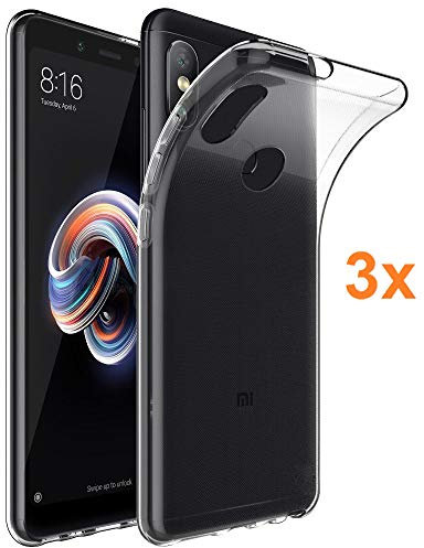 REY 3X Funda Carcasa Gel Transparente para XIAOMI MI 6X - XIAOMI MI A2 - Mi6X - MiA2, Ultra Fina 0,33mm, Silicona TPU de Alta Resistencia y Flexibilidad