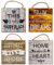 4er Set Wandbilder 20x20cm Sprüche Vintage Shabby Chic Deko Wanddekoration Kordel Schilder