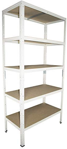 Shelf Creations BASIC Schwerlastregal 155x120x50cm weiß 5 Böden Steckregal Kellerregal Lagerregal Werkstattregal Archivregal Haushaltsregal Ordnerregal Metallregal Garagenregal Fachbodenregal