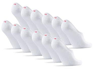 DANISH ENDURANCE 6 Paar Bio-Baumwolle Füßlinge, Unsichtbare Sommer Sneaker-Socken, Unisex, für Damen & Herren, Weiß, 35-38