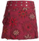 Vishes - Alternative Bekleidung - Damen Wickel-Rock Bedruckt Bestickt Blumen Mandala Gürtel-Tasche dunkelrot 34-40