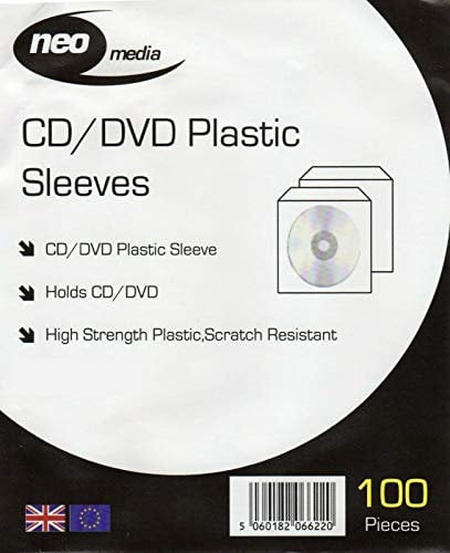 100 x Neo Media CD DVD Disk Plastic Disc Sleeves Scratch Proof High Strength