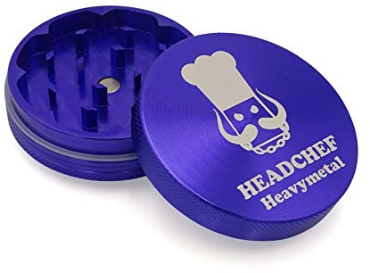 Headchef Heavymetal 55mm, 2 Piece Grinder, Metal Herb Grinder with Magnetic Lid (Deep Purple)