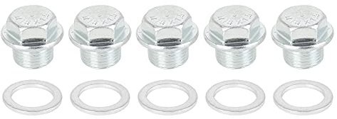 X AUTOHAUX 5 Sätze Ölablassschraube mit Dichtring M18x1,5 Ölwannenwanne aus Metall Ölwanne Ablassschraube