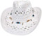 Carnavalife, Chapeau en papier naturel de cowboy avec bande en tissu, unisexe, taille unique, homme, femme, pour l'été. Couleur blanche., blanc