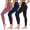 TNNZEET 3er Pack Leggings Damen High Waist Schwarz Leggins Blickdicht für Sport Gym(Schwarz/Marineblau/Rosa,L-XL)