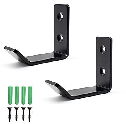 TIANLIN Garderobenhaken Schwarz Matt, 2 Stück Haken für Garderobe, Handtuchhaken Schwarz, Garderobe Schwarz Metall, L-Form, Edelstahl, Geeignet für Küche, Schlafzimmer, Badezimmer