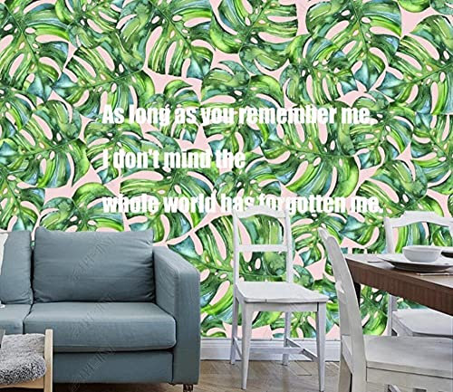 Tapeten Fototapete 3d Effekt Aquarellgrün Verlässt Englische Phrase Wandbilder Fototapete Wandtapete für Schlafzimmer Wohnzimmer Sofa Tv Hintergrund Wanddekoration,150x105cm