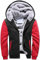 VSUSN Uomo Felpa con Cappuccio Manica Lunga Felpe con Cappuccio Vello Foderato Hoodies con Cerniera Cappotto Giacca Inverno Caldo(Nero&Rosso,4XL)
