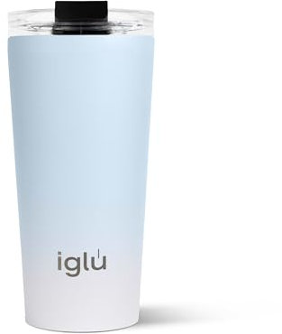 iglu Reusable Coffee Cup | Thermal Insulated Stainless Steel Travel Mug with Screw Lid | Leakproof & Double Walled - Great for Hot & Cold Drinks | His & Hers Premium Eco-Friendly Gift (Alaska, 16oz)