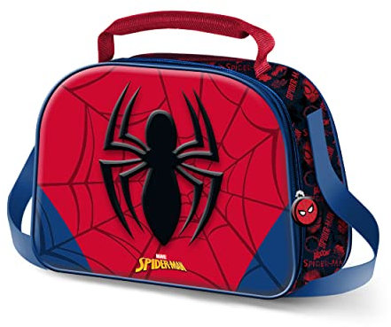 Spiderman Spider-Bolsa Portamerienda 3D, Rojo, 25.5 x 20 cm
