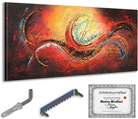 Monica Mirafiori I 100% HANDGEMALT I Gemälde Spektrum 120x60cm | Gemälde Handgemalt | Acrylgemälde | Sehr Großes Acrylbild I Moderne Kunst I Kunstbilder