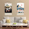 2 Stück Makramee Wandbehang Gewebt Tapisserie, Berge Wälder Sonne Mond Vögel und Hirsche Landschaft, Boho Deko Wanddekon Wandteppich Chic Wanddeko Schlafzimmer Home Decor (Landschaft A)