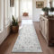 TOPICK Runner Rug 60x180cm Hallway Runner Entrance Grey Floral Washable Rug Thin Non Slip Carpet for Kitchen Bathroom Bedroom