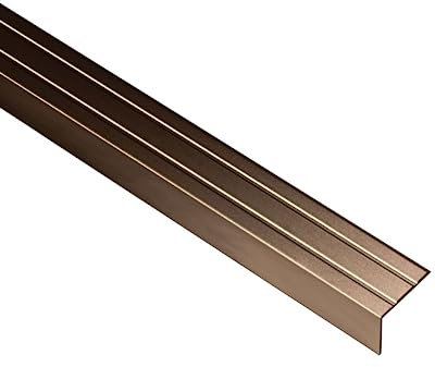 Gedotec Perfil de borde de escalera autoadhesivo, 1 unidad, perfil de borde de escalón, aluminio bronce, 2000 mm, perfil de suelo sin perforar para pegar, perfil de protección angular de 25 x 20 mm,