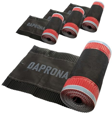 DAPRONA Firstband Alu 4 Rollen - 360mm x 5m Schwarz (RAL 9005) Rollfirst für eine optimale Dachfirst Abdeckung, Super Butylkleber