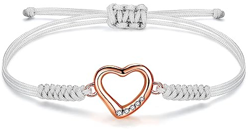 JENDEAR SHINE Seil Armband für Damen Mädchen, Handgeflochtene Kette mit Zirkonia-Charm, Muttertag, Geburtstag, Abschlussfeier, Freundschaftsschmuck, Geschenk