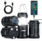 Wsky Solar Camping Lantern 4-Pack - Rechargeable LED Lights, Magnetic Base & Foldable Hanging Hook- Collapsible Lamp Battery Powered Perfect for Power Outages, Hiking, Campsites, Emergencies