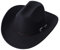 GRNUS Klassischer Westernhut aus Filz mit aufrollbarer Krempe, Cowboy-Cowgirl-Hut für Damen und Herren, mit Westerngürtel, Schwarz, Einheitsgr��e