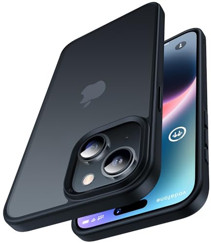CASEKOO Matt Power für iPhone 15 Hülle [TOP Militärschutz] Stoßfeste Kratzfeste Schutzhülle (Anti-Fingerabdruck) Dünne Griffige Mattierte Handyhülle iPhone 15 Case Slim, Edel Schwarz