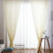 Mesnt Curtains for Bedroom Sheer, Polyester Light and Breathable Voile Sheer Curtain for Living Room Translucent, Cream-Punch Hole, 52W x 90H inch