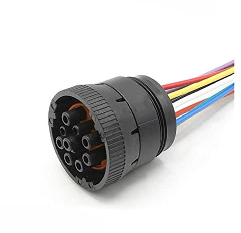 EVURU 9 Broches Deutsch Auto connecteur électronique étanche Faisceau de câblage Outil de Diagnostic Prise Circulaire HD16-9-1939P/J1939/HD16-9-1939S (Color : 9P Female, Size : 1 Pc with 15cm 18AWG)