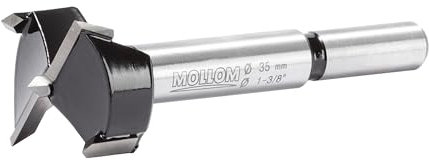 MOLLOM 35mm (1-3/8) Broca Forstner precisa con carburo YG8 de 2,0mm. Ideal para madera dura, plástico y contrachapado